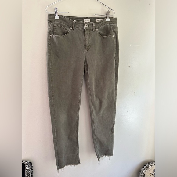 J Jill denim authentic fit cropped women’s green pants size 8 - Picture 2 of 12